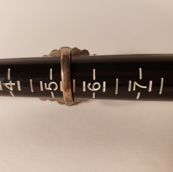 Vintage 1970s Mop Turquoise  Sterling Silver Ring - Picture 6 of 8